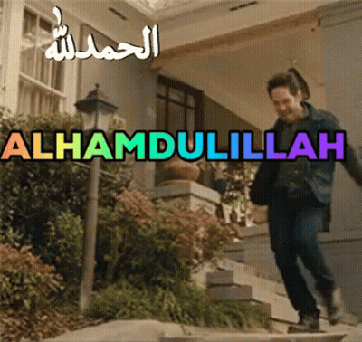 Man Running Down Stairs Alhamdulilah GIF