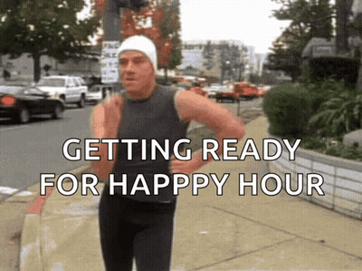 Man Running Getting Ready For Happy Hour GIF