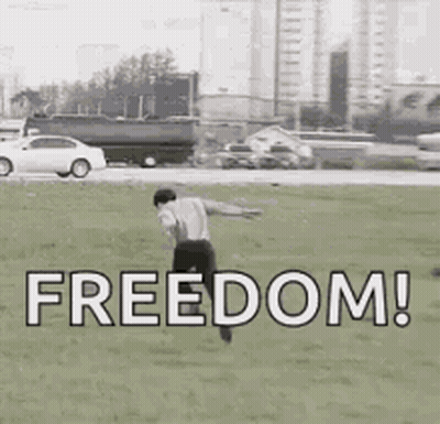 Man Running In Field With Freedom GIF
