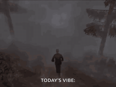 Man Running In Fog Today's Vibe GIF