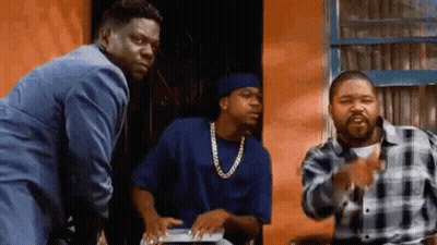 Man Running In Front Of Blue Car With License Plate 1418 GIF