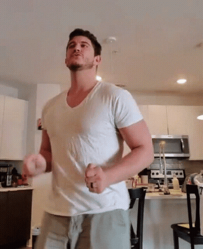 Man Running In Kitchen GIF