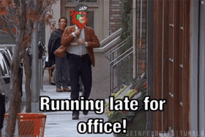 Man Running Late For Office GIF