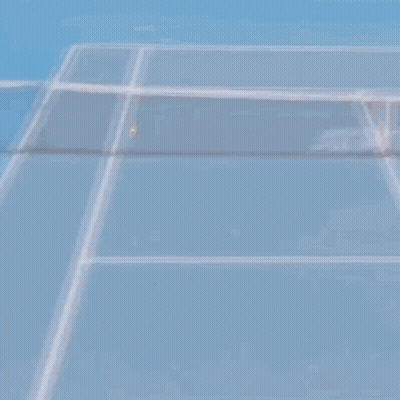 Man Running On Blue Tennis Court With Emirates GIF