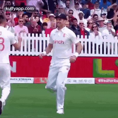 Man Running On Cricket Field GIF