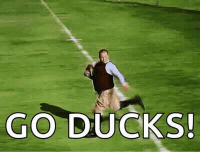 Man Running On Football Field Go Ducks GIF