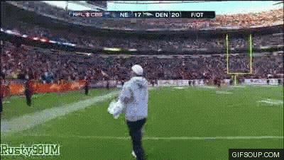 Man Running On Football Field With NFL Scoreboard GIF