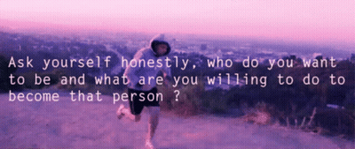 Man Running On Hill Asking Who Do You Want To Be GIF