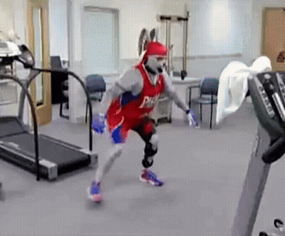 Man Running On Treadmill In Phillies Jersey GIF