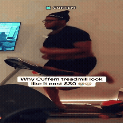 Man Running On Treadmill Why Cuffem Treadmill Look Like It Cost $30 GIF