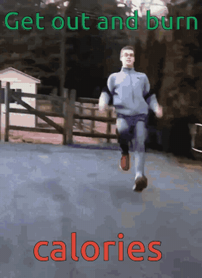 Man Running Saying Get Out And Burn Calories GIF