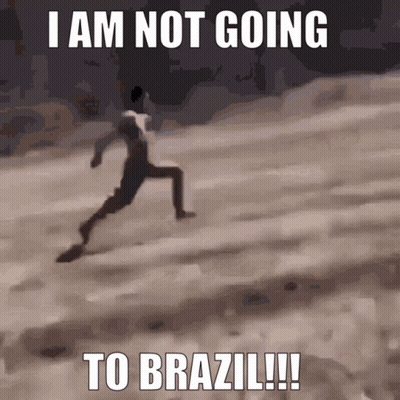 Man Running Saying I Am Not Going To Brazil !!! GIF