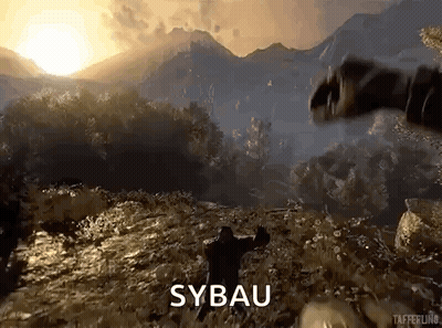 Man Running Through Field With Sybau GIF