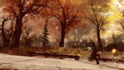 Man Running Through Forest Saying FN Live GIF