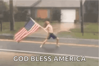 Man Running With American Flag GIF