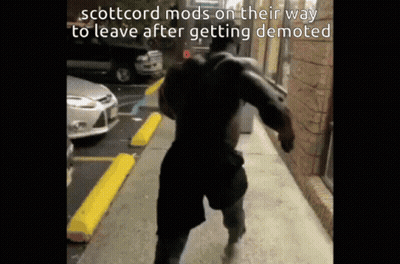 Man Running With Caption Scottcord Mods On Their Way To Leave After Getting Demoted GIF