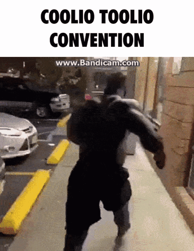 Man Running With Coolio Toolio Convention GIF