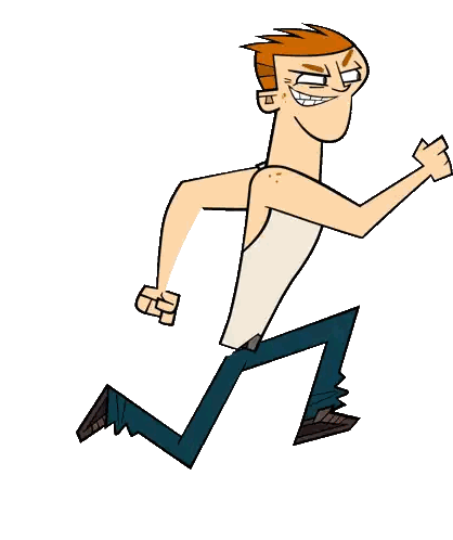 Man Running With Funny Face Sticker