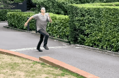 Man Running With Mask GIF