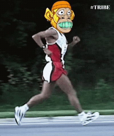 Man Running With Monkey Mask GIF