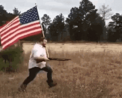 Man Running With Usa Flag GIF