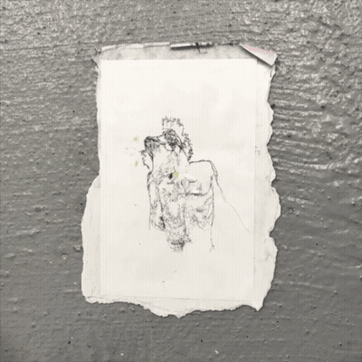 Man's Back On Torn Paper GIF