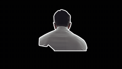 Man's Back With Just Go Away Text GIF