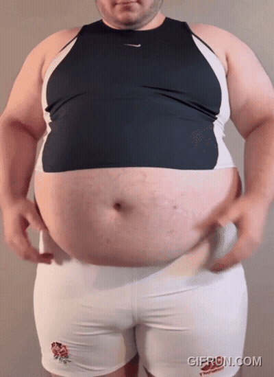 Man's Belly With Gifrun Watermark GIF