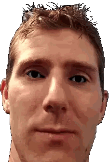 Man's Close-Up With Slight Smile Sticker