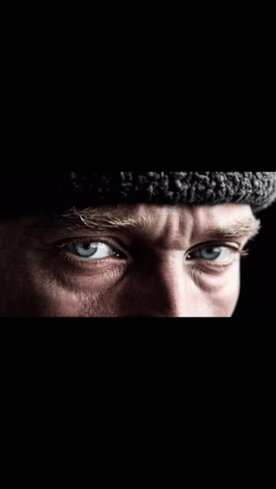 Man's Eyes Close Up With Hat GIF