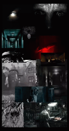 Man's Face And Ghost Collage GIF