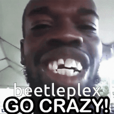 Man's Face Beetleplex Go Crazy GIF