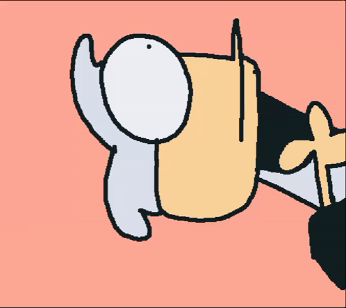 Man's Face Cartoon With White Circle In Middle GIF