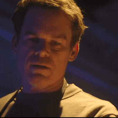 Man's Face Close Up With Blue Light GIF
