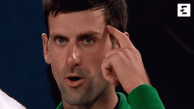 Man's Face Close Up With Letter T GIF