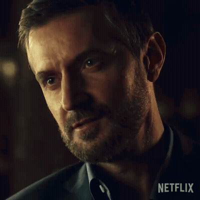 Man's Face Close Up With Netflix Logo GIF