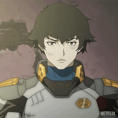 Man's Face Close Up With Netflix Logo GIF
