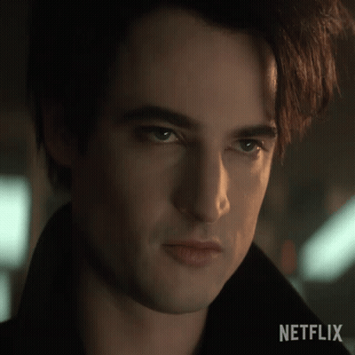 Man's Face Close Up With Netflix Logo GIF