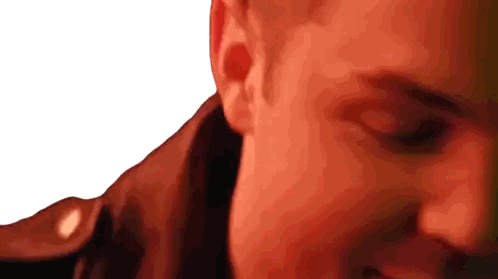 Man's Face Close Up With Red Light Sticker