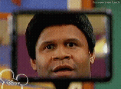 Man's Face In Disney Rear View Mirror GIF