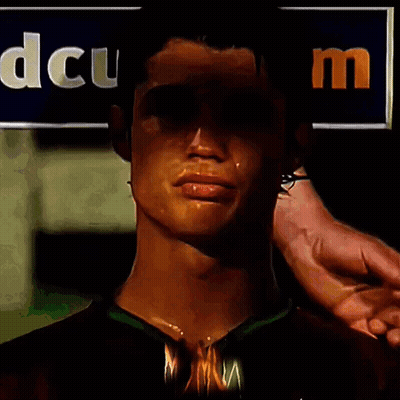 Man's Face In Front Of DCU Sign GIF