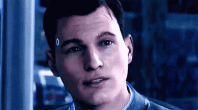 Man's Face In Video Game Dark Room GIF