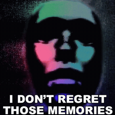 Man's Face Painting I Don't Regret Memories GIF