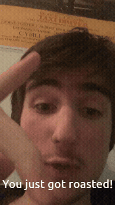 Man's Face Roasted GIF