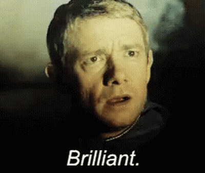 Man's Face Saying Brilliant GIF
