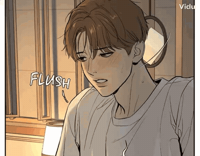 Man's Face Saying Flush GIF