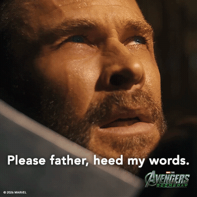 Man's Face Saying Please Father Heed My Words GIF