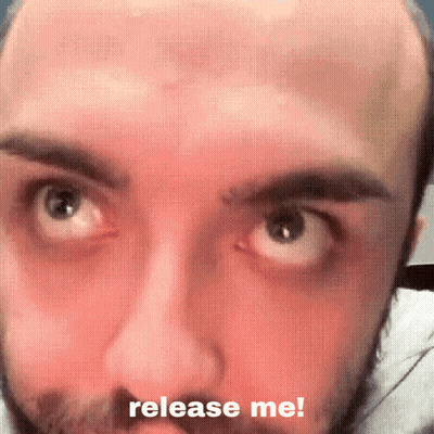 Man's Face Saying Release Me GIF