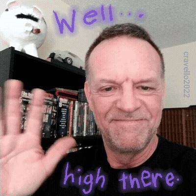 Man's Face Saying Well High There GIF