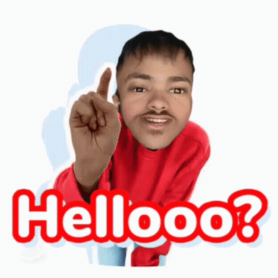 Man's Face Sticker Saying Hellooo GIF